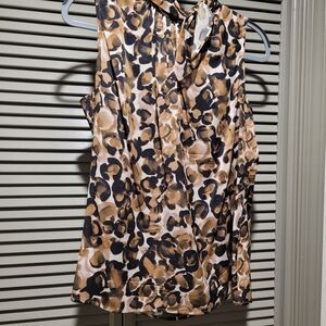 St. John Leopard Print Sleeveless Blouse